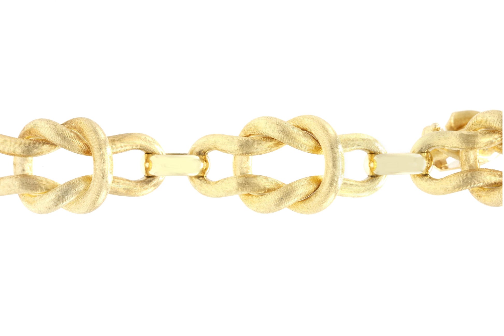 Vintage 1970s Brushed Gold Knot Link Bracelet