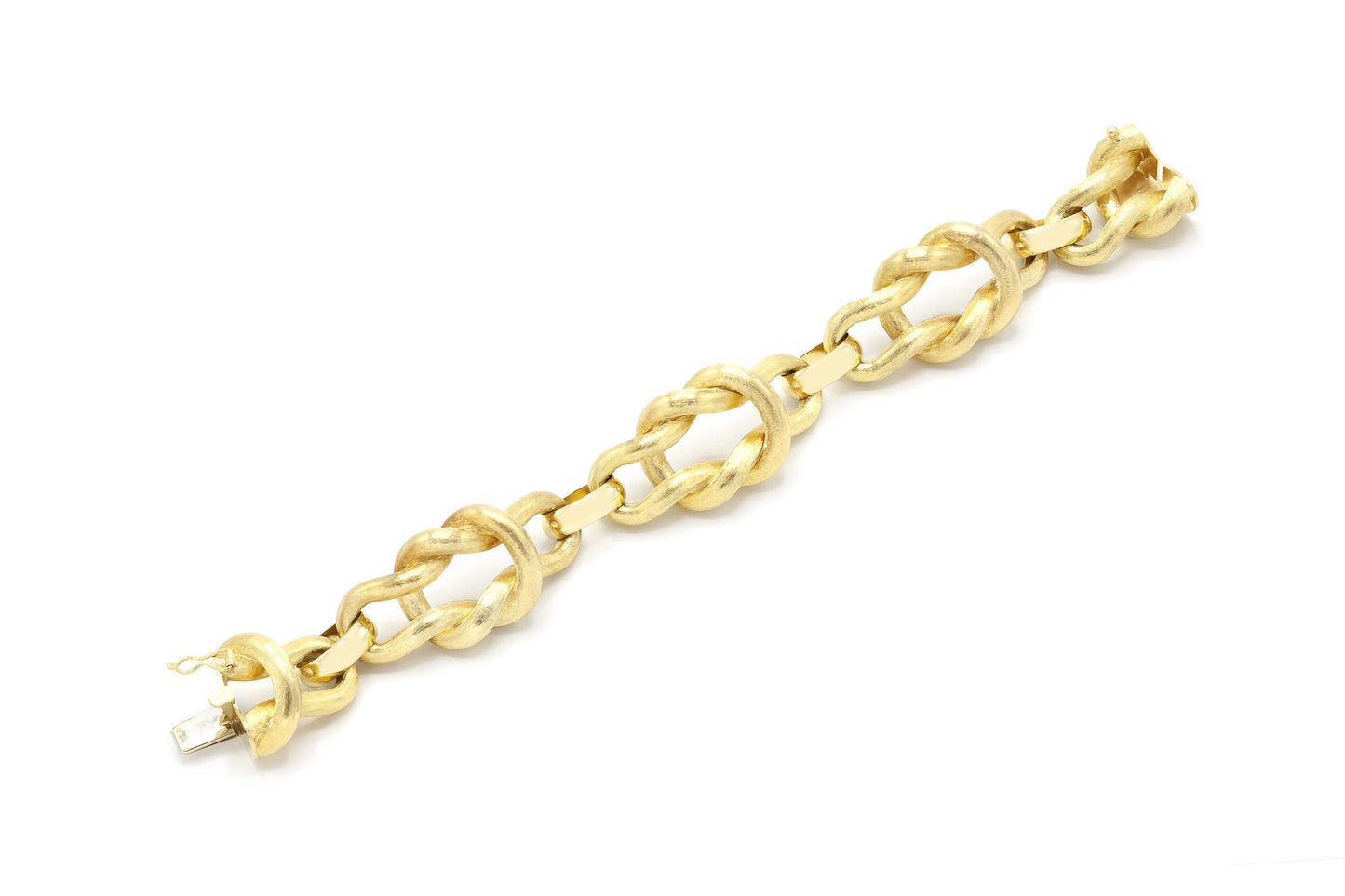 Vintage 1970s Brushed Gold Knot Link Bracelet