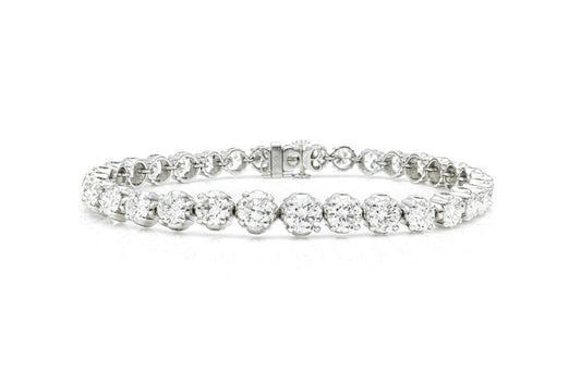 Vintage 1950s 12.00 Carat Graduating Old European Cut Diamond Tennis Bracelet