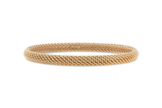 Tiffany & Co. Somerset Rigid Mesh Gold Bangle