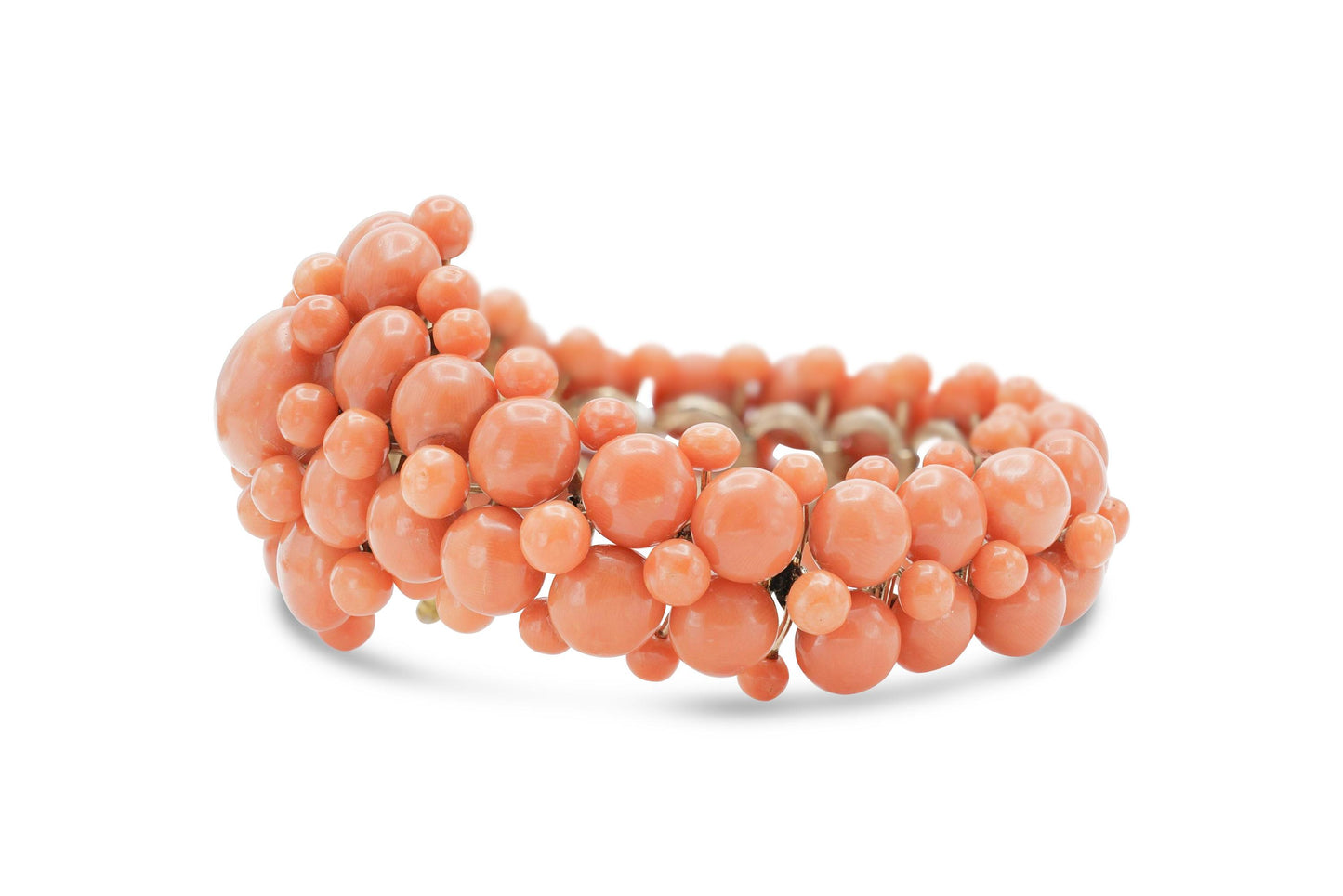 Antique Victorian Coral Beads Bracelet