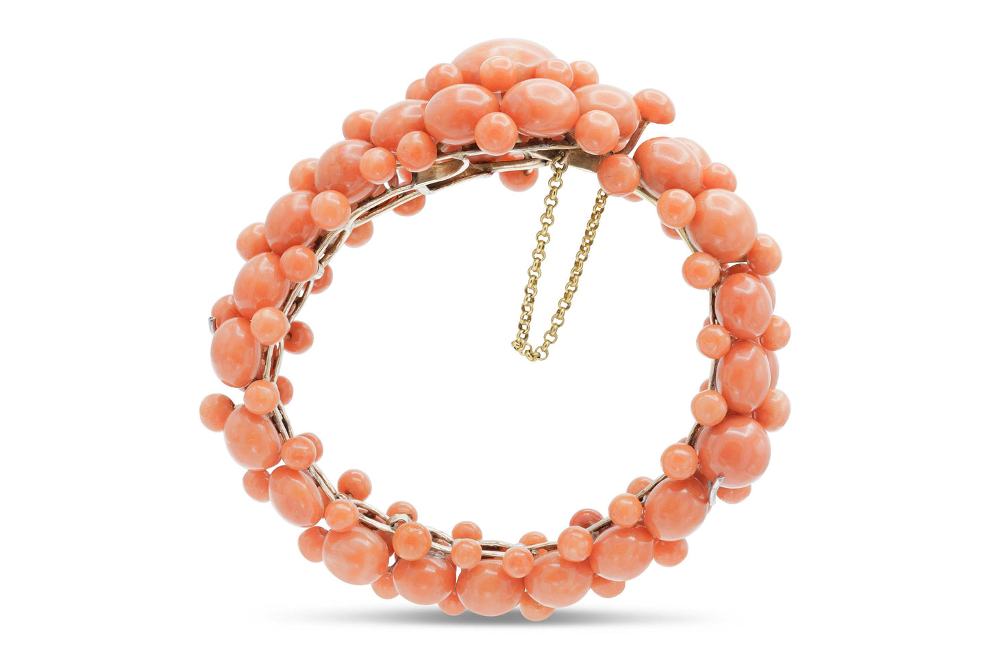 Antique Victorian Coral Beads Bracelet