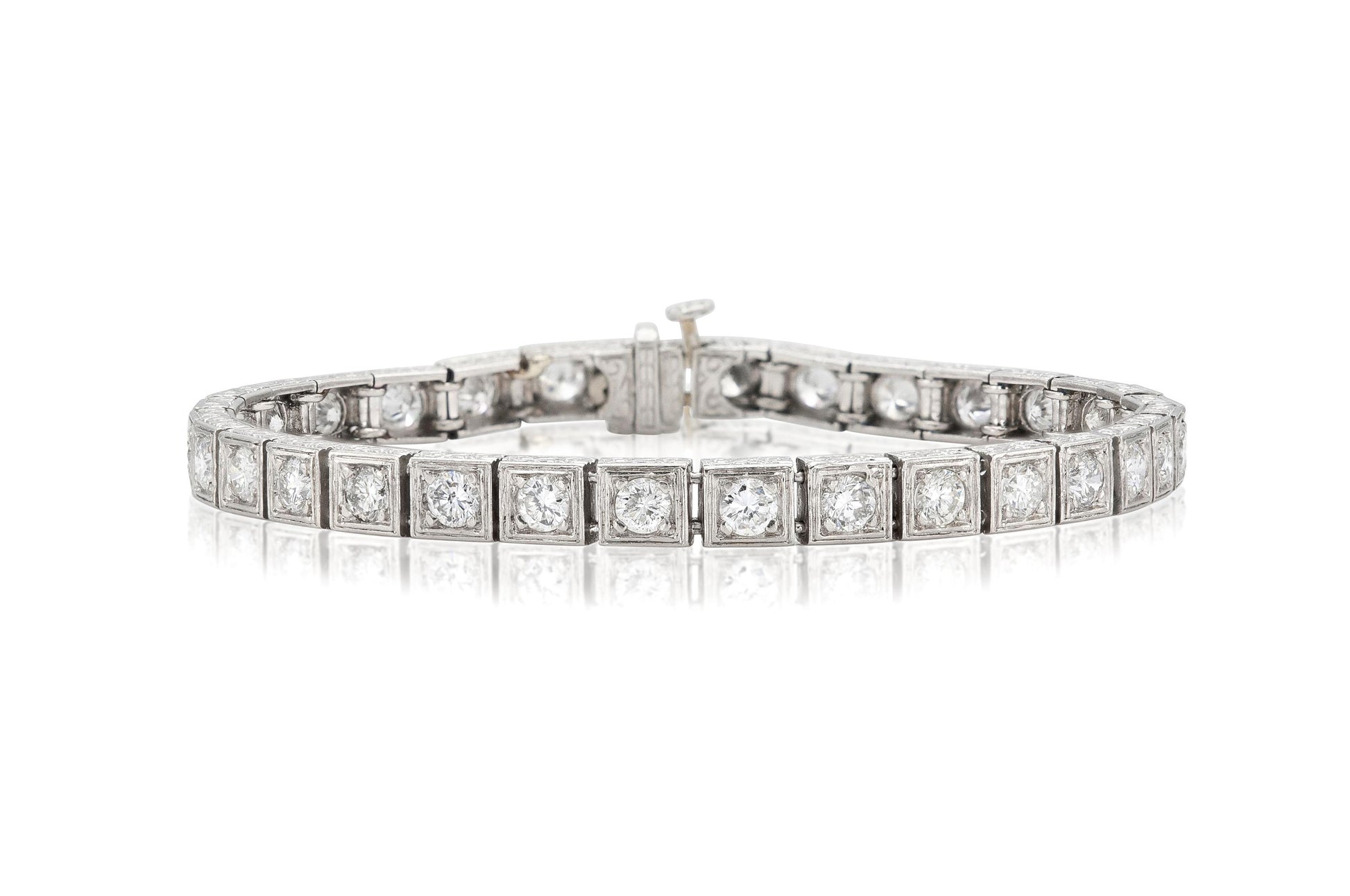 Vintage 1940s 5.15 Carat Diamond Line Bracelet