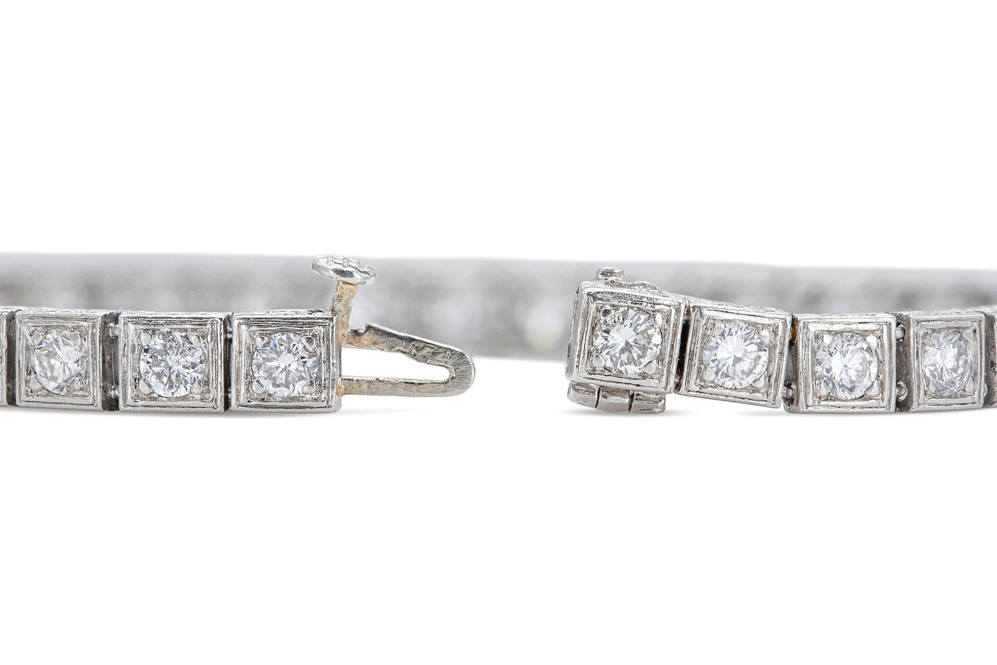 Vintage 1940s 5.15 Carat Diamond Line Bracelet