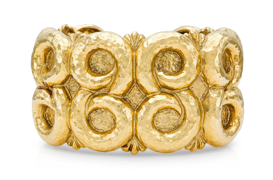 Vintage 1960s David Webb Gold Swirl Cuff Bracelet