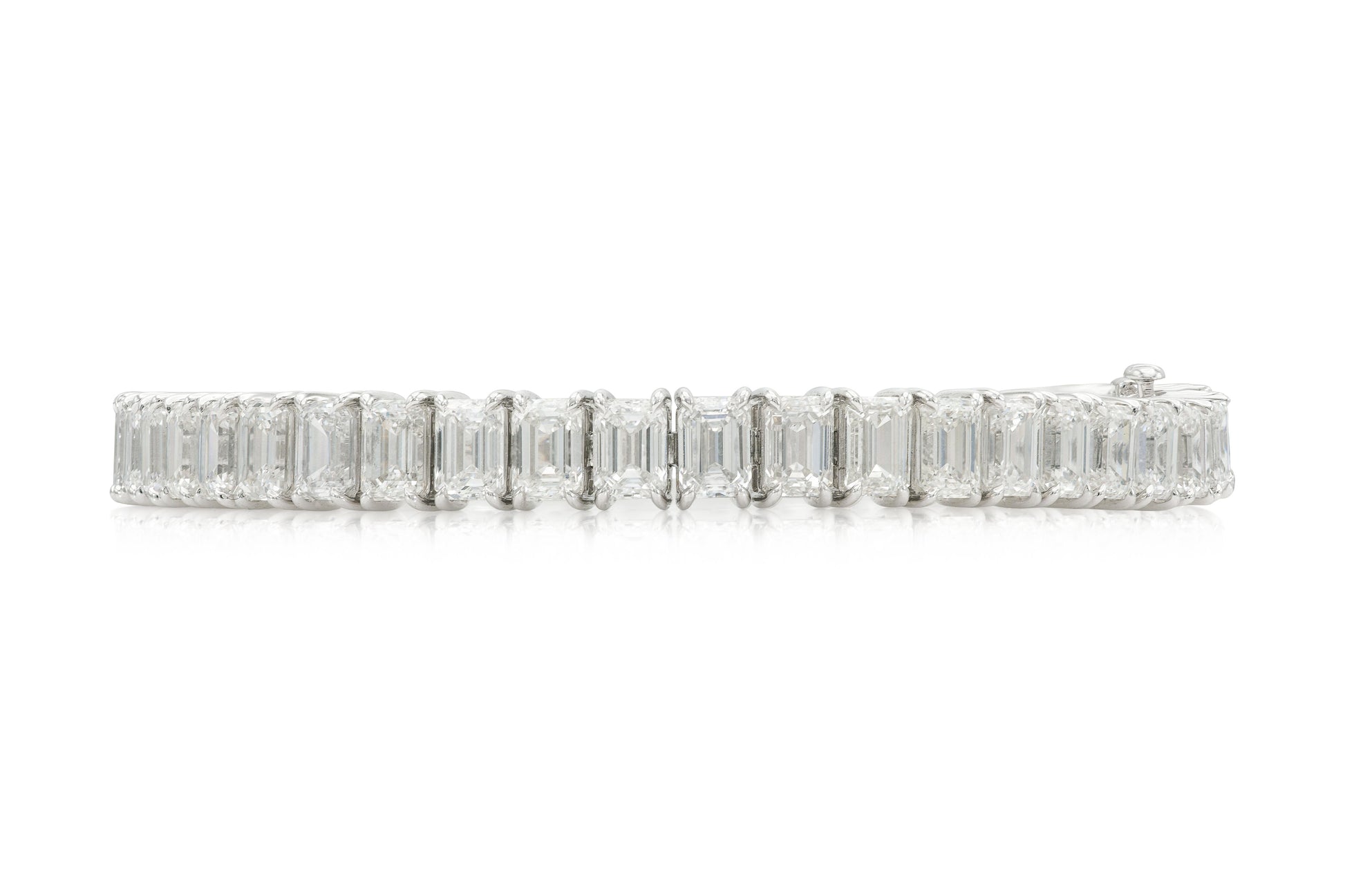 22.70 Carat Emerald Cut Diamond Tennis Bracelet