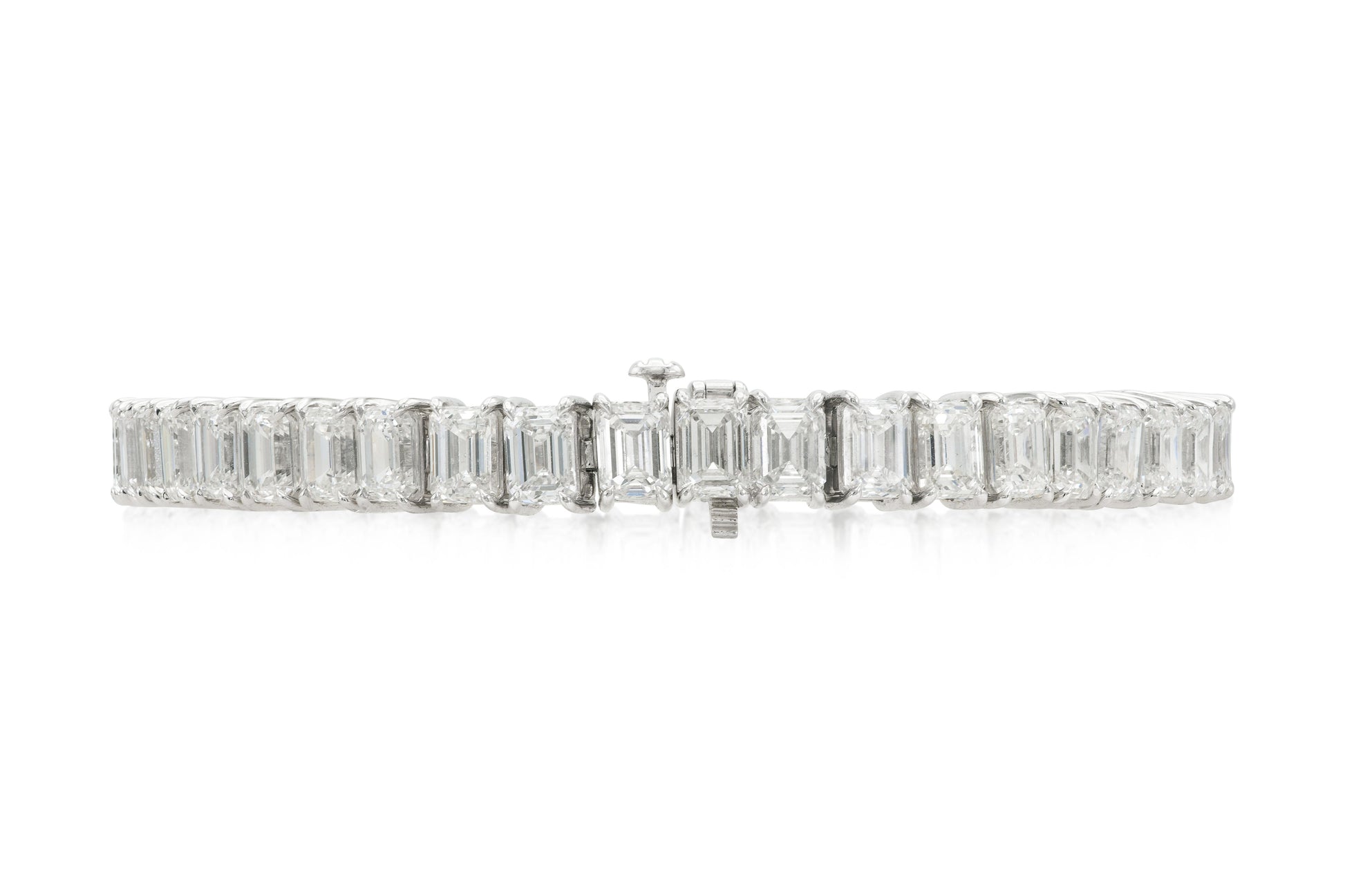 22.70 Carat Emerald Cut Diamond Tennis Bracelet