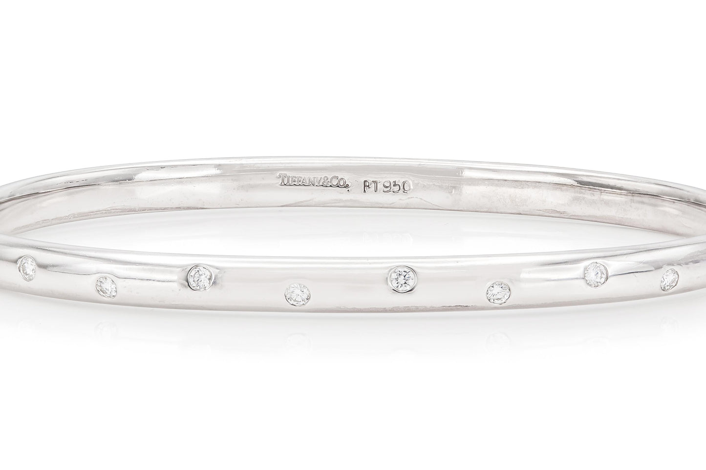 Tiffany & Co. Etoile Platinum Diamond Bangle Bracelet