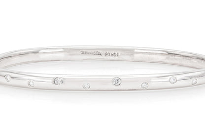 Tiffany & Co. Etoile Platinum Diamond Bangle Bracelet