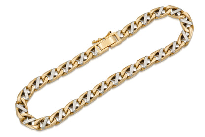 Vintage 1980s Gold and Platinum Link Bracelet