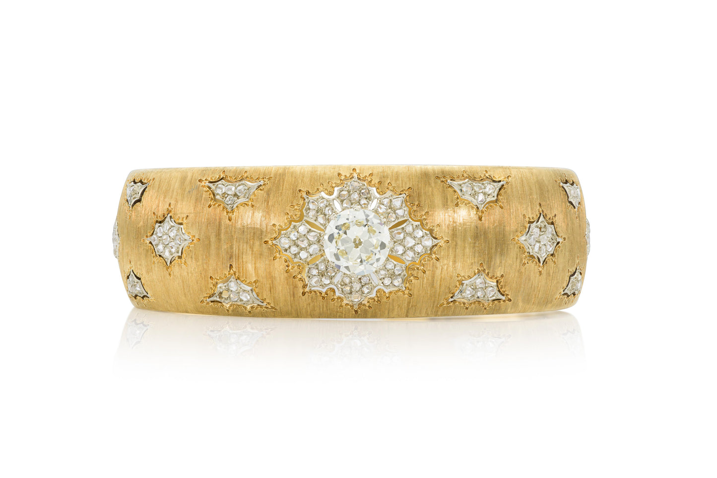 Vintage 1940s Buccellati Diamond Macri Cuff Bracelet