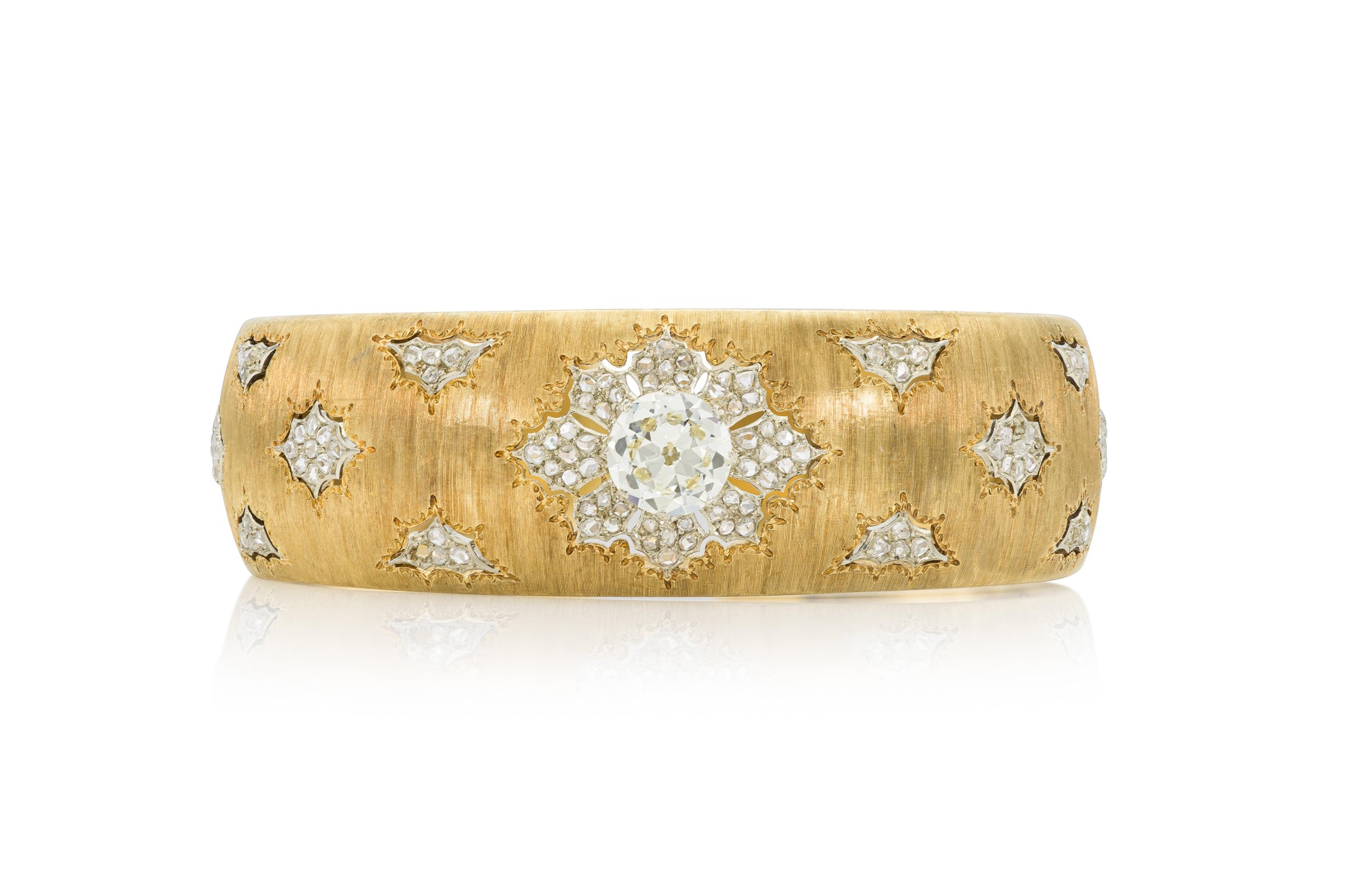 Vintage 1940s Buccellati Diamond Macri Cuff Bracelet