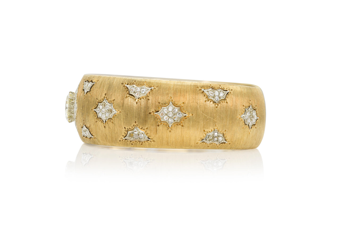 Vintage 1940s Buccellati Diamond Macri Cuff Bracelet