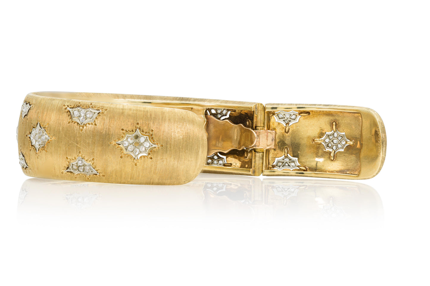 Vintage 1940s Buccellati Diamond Macri Cuff Bracelet