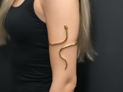 Vintage 1960s Gold Snake Arm Bracelet