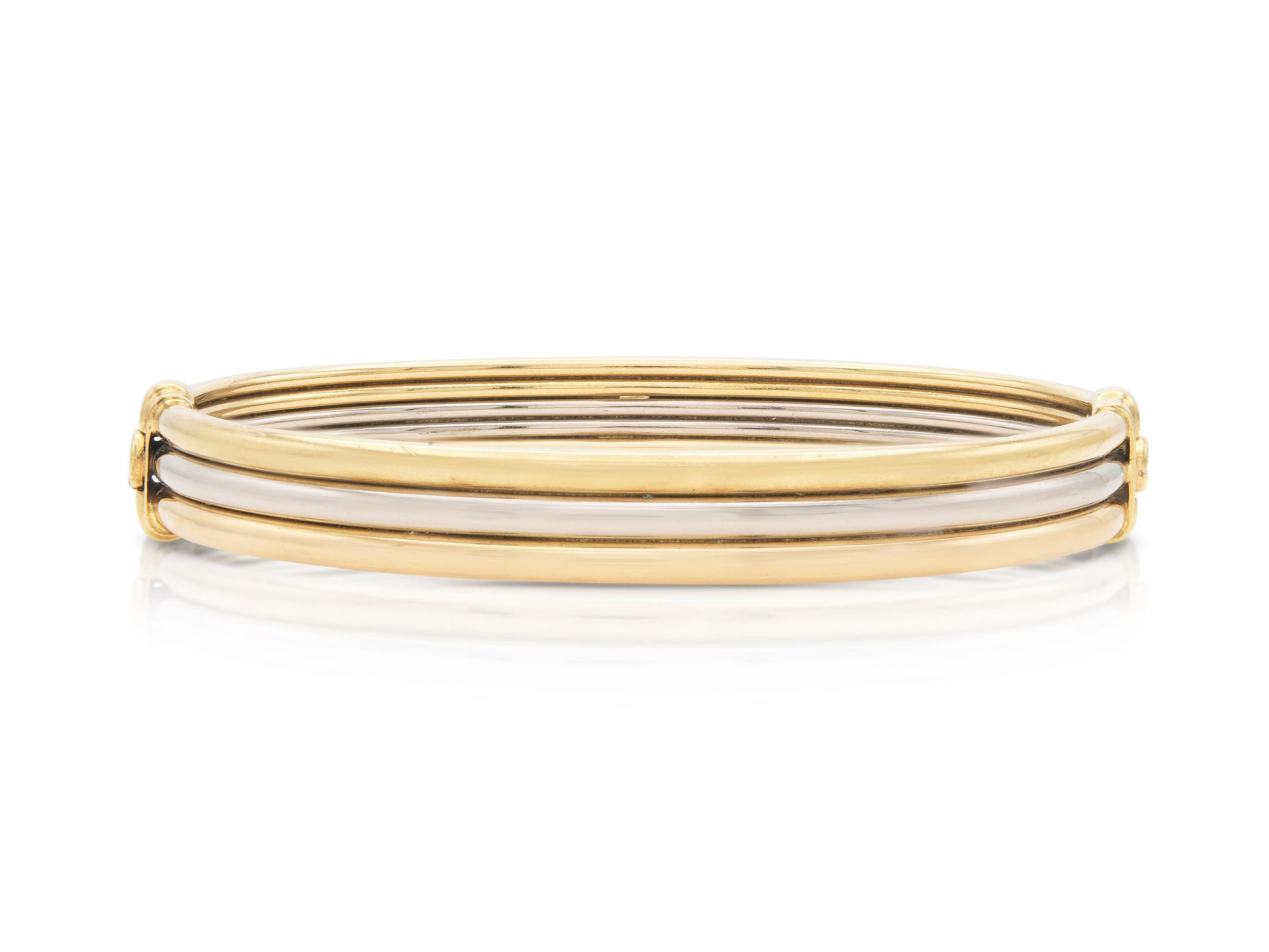 Vintage 1980s Cartier Tri-Tone Gold Bangle Bracelet
