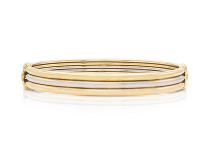 Vintage 1980s Cartier Tri-Tone Gold Bangle Bracelet