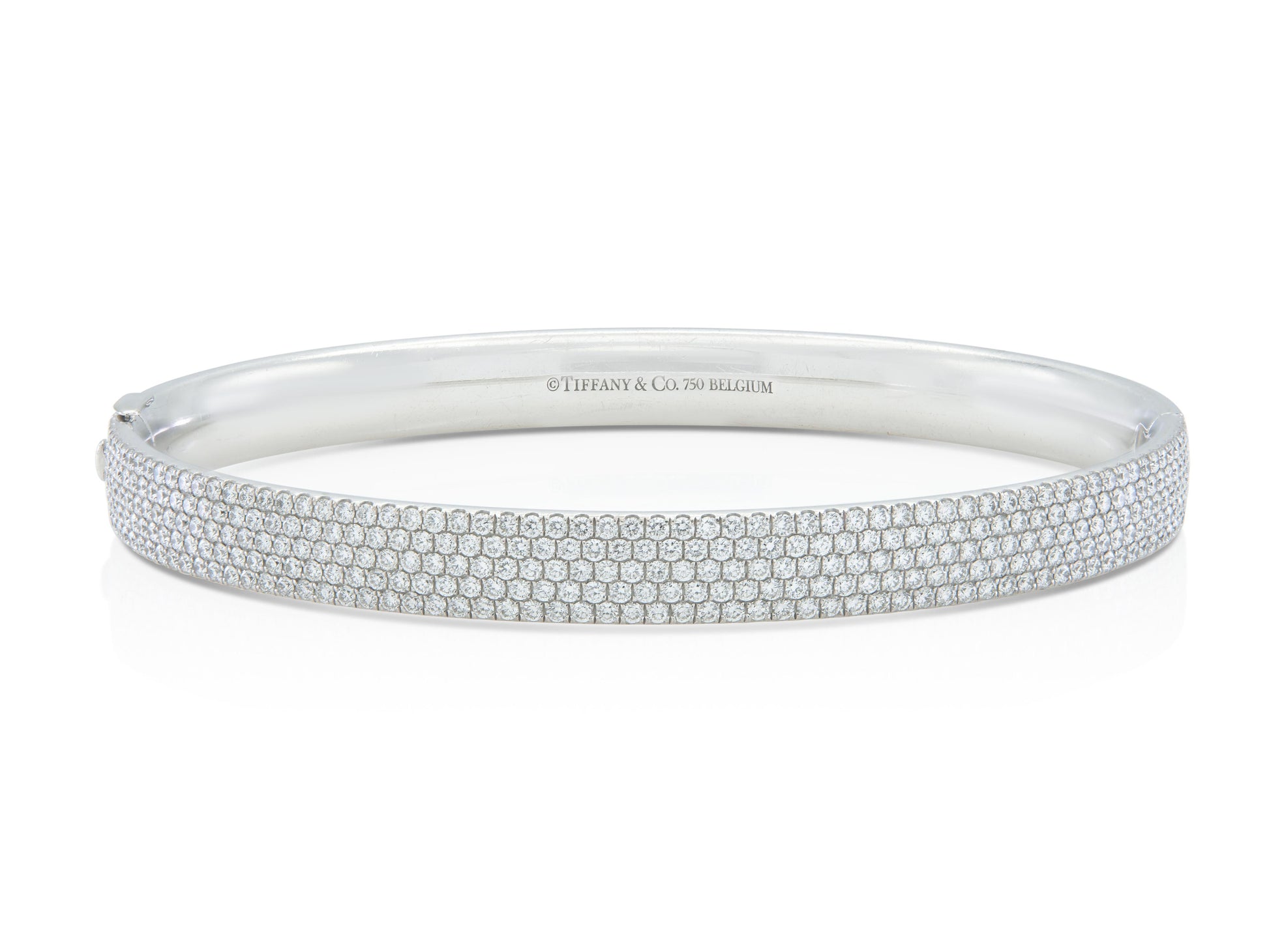 Tiffany & Co. 2.10 Carat Diamond Metro Hinged Bangle Bracelet