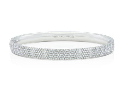 Tiffany & Co. 2.10 Carat Diamond Metro Hinged Bangle Bracelet