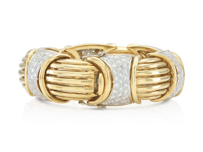 Vintage 1960s 12.00 Carat Diamond Gold Bracelet
