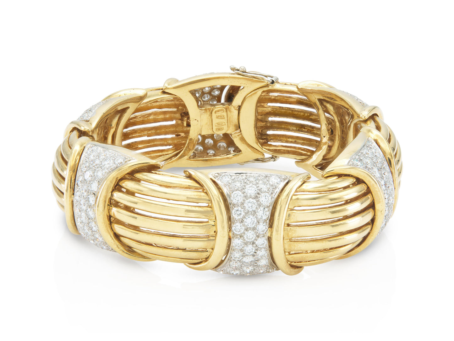 Vintage 1960s 12.00 Carat Diamond Gold Bracelet