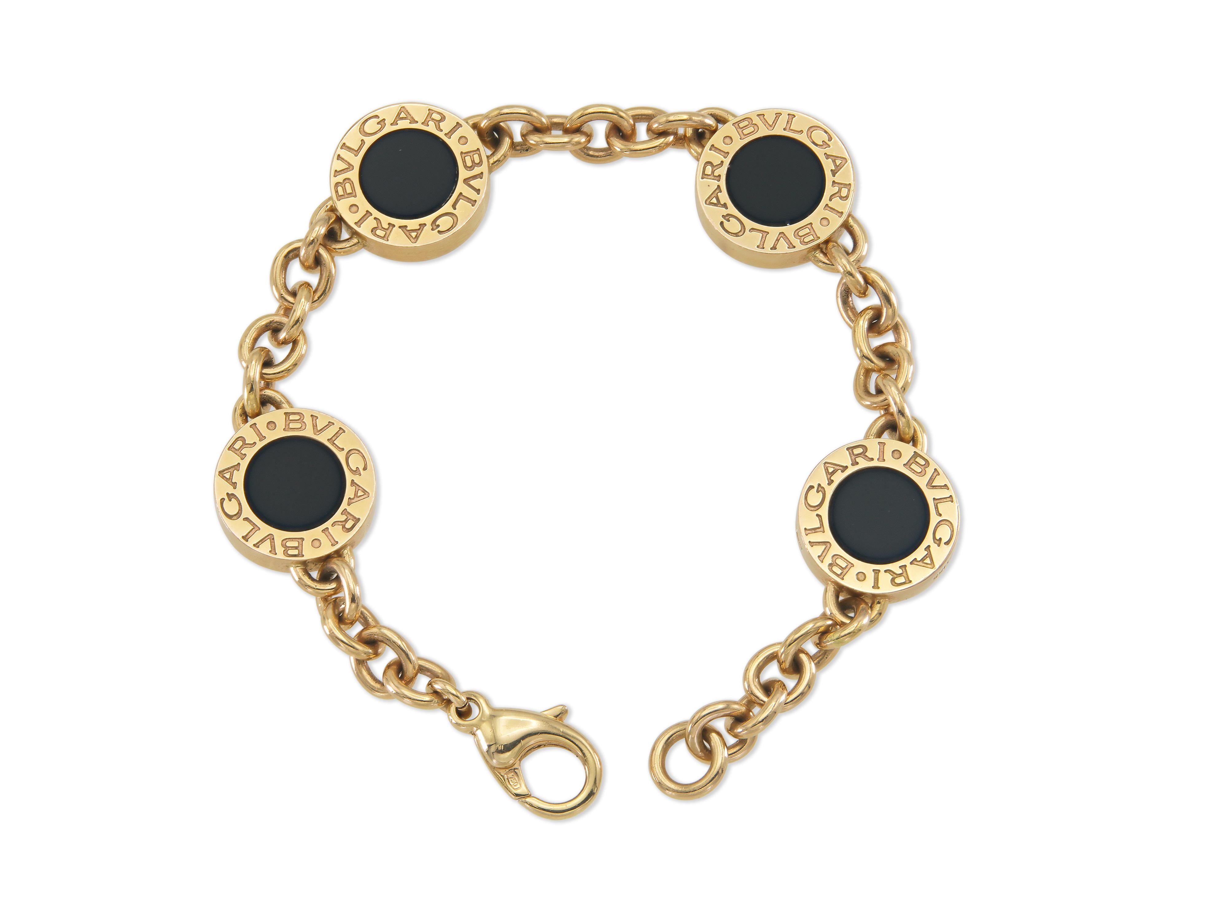 BVLGARI チャーム ゴールド ブラック Bvlgari Bvlgari Double-Sided Mother of Pearl and Onyx Bracelet