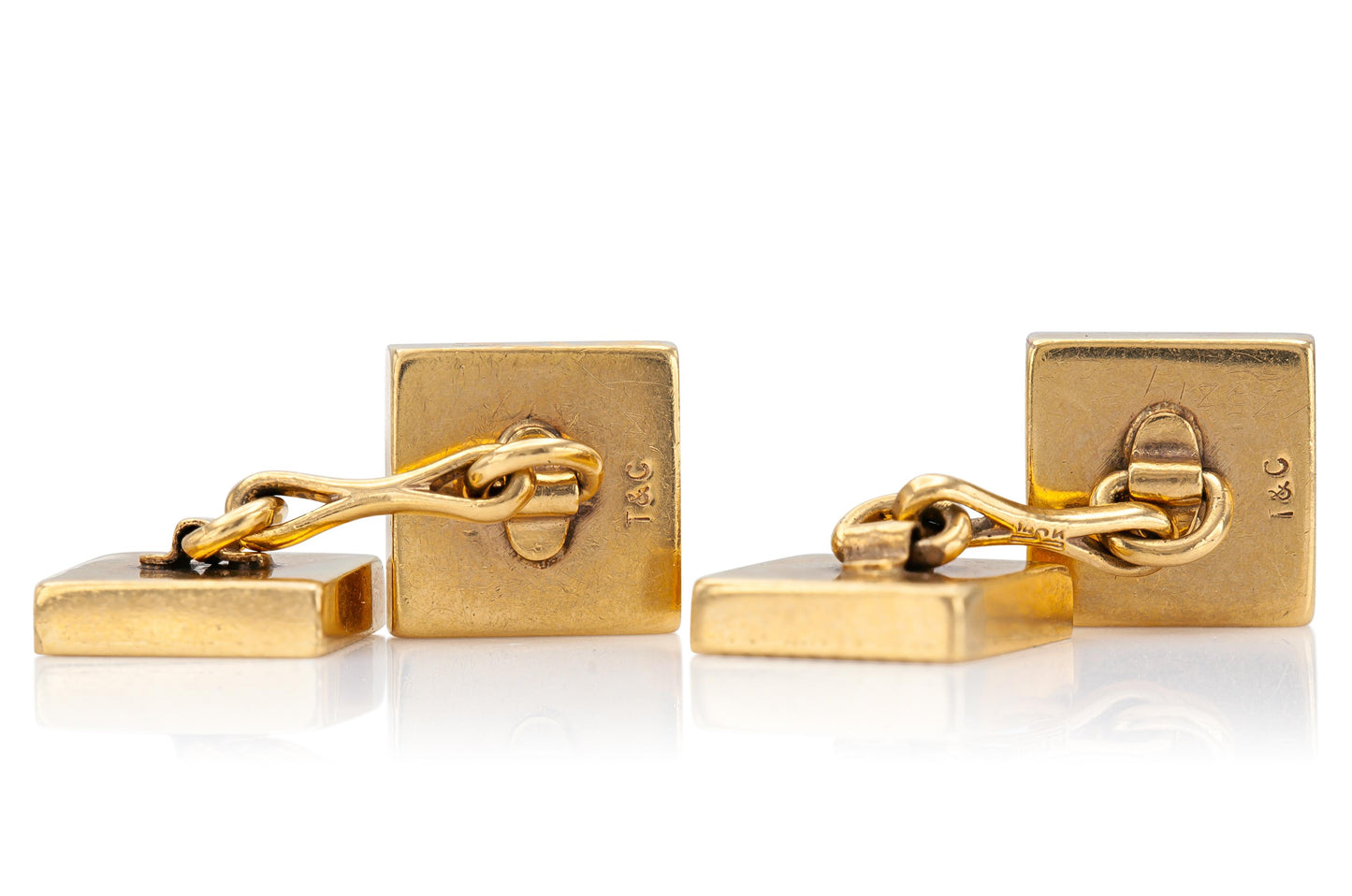 Vintage 1940s Retro Tiffany & Co. Rigged Square Cufflinks