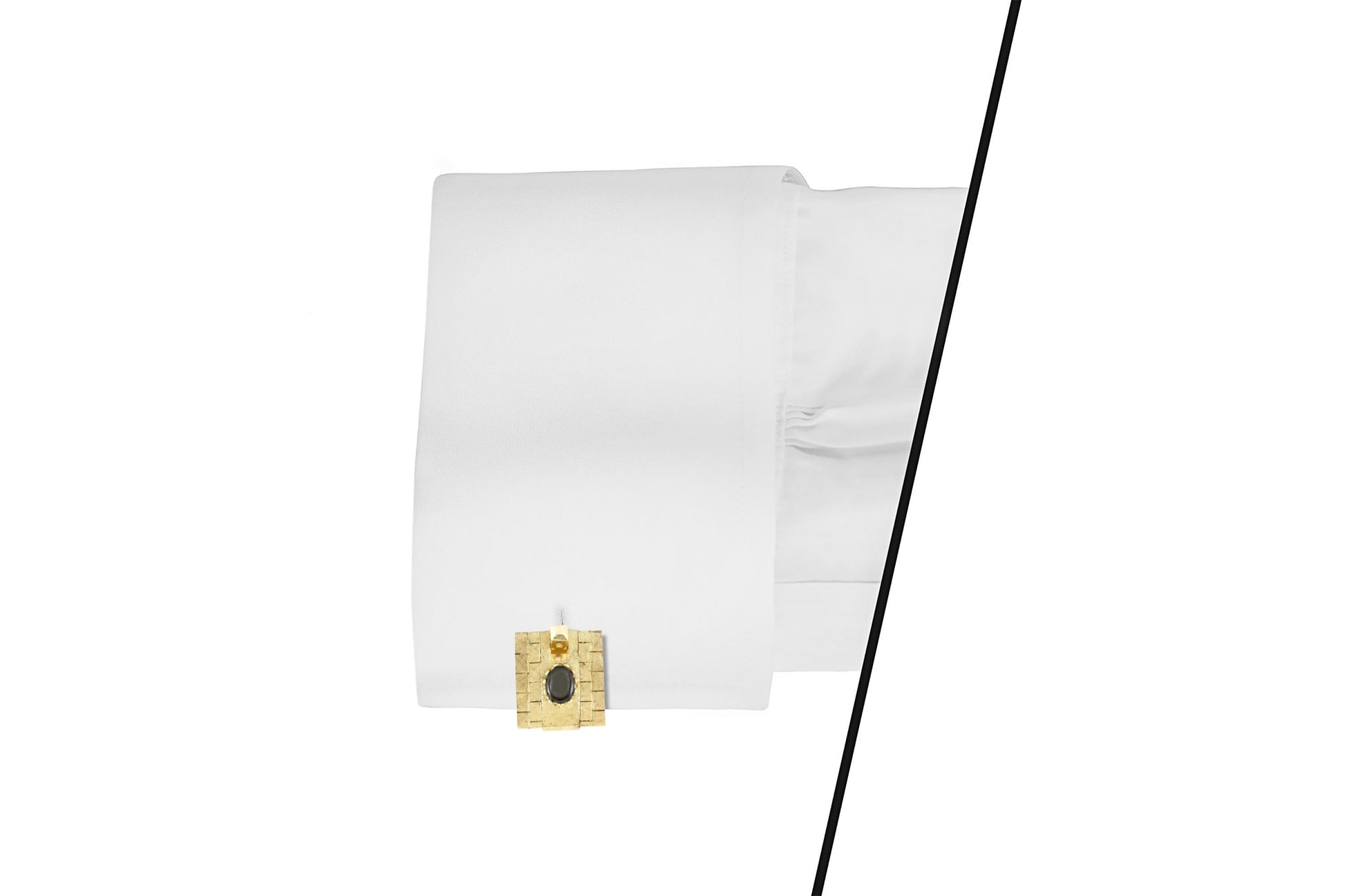 Vintage 1960s Gold Cufflinks with Black Star Sapphires