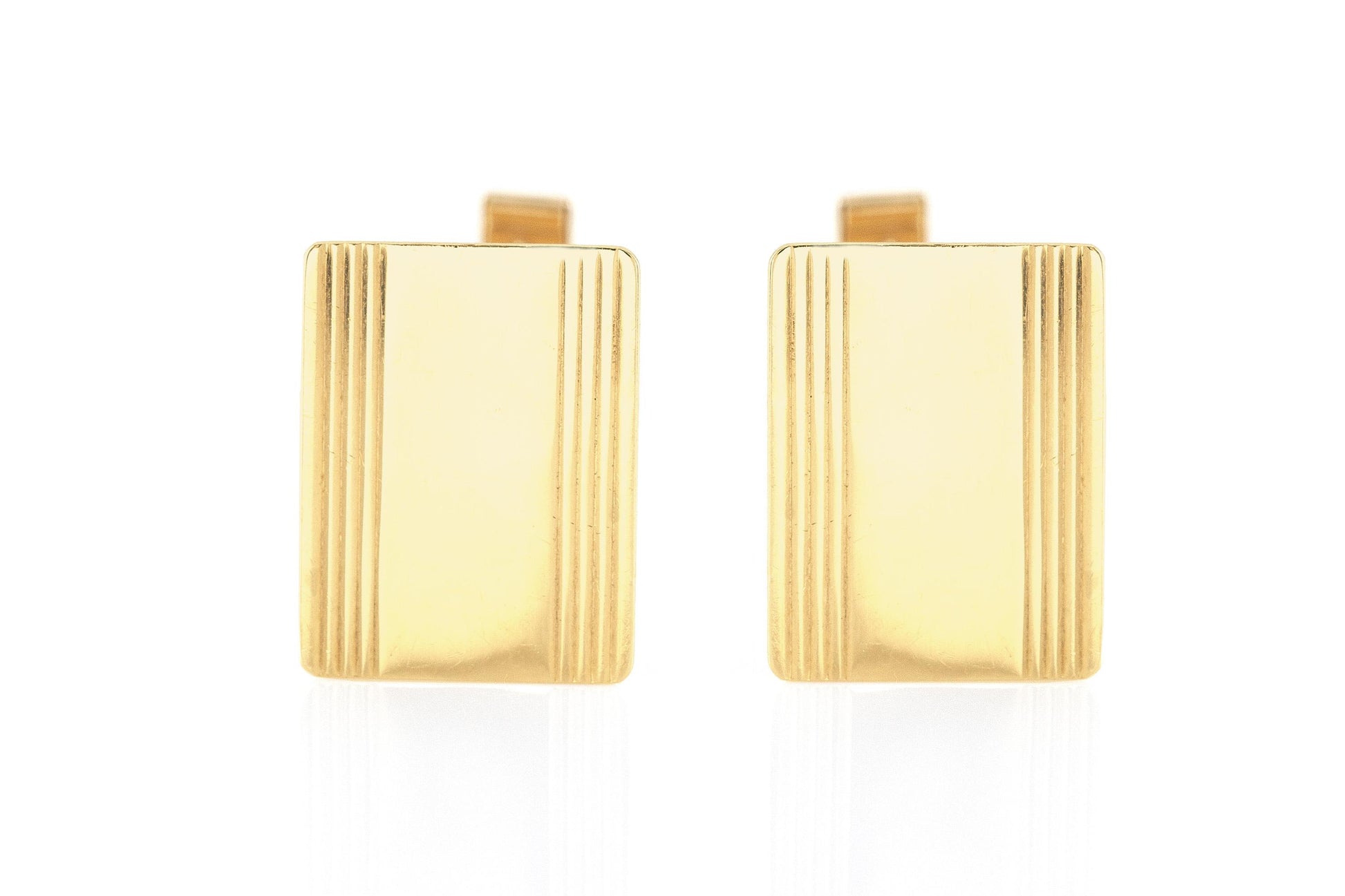 Vintage 1950s Gold Rectangular Cufflinks