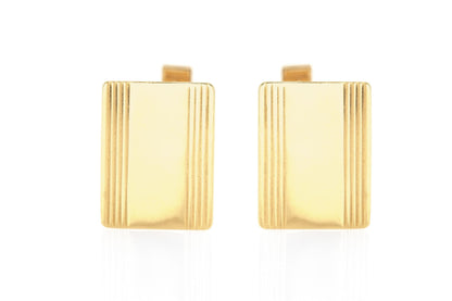 Vintage 1950s Gold Rectangular Cufflinks