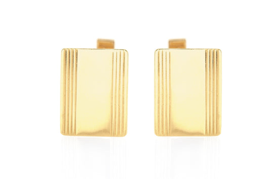 Vintage 1950s Gold Rectangular Cufflinks