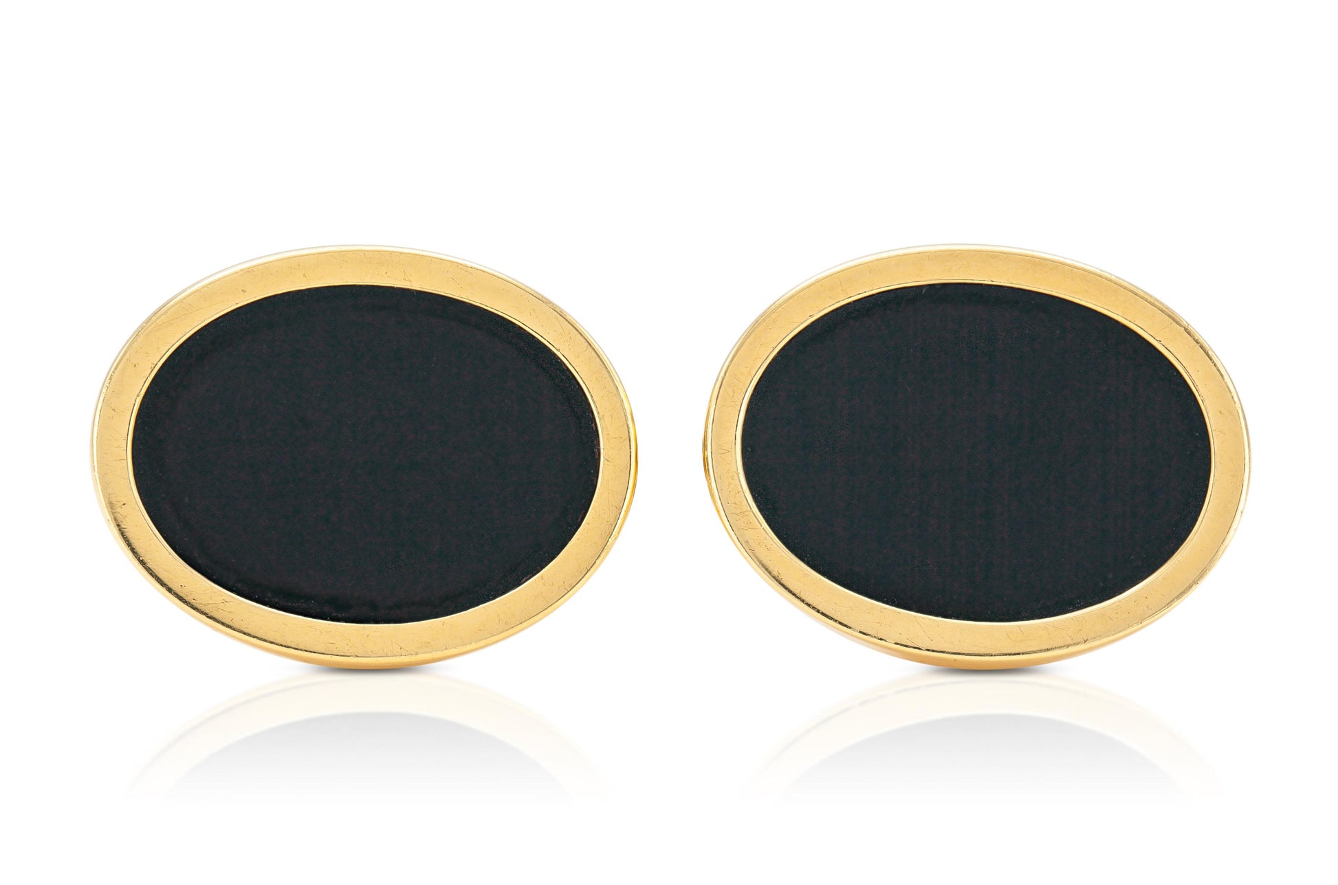 Vintage 1980s Tiffany & Co. Black Onyx Oval Cufflinks