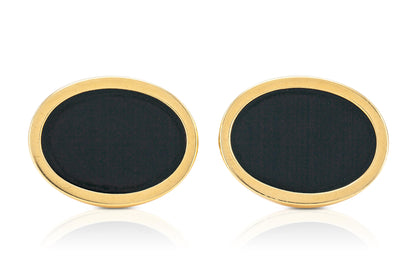 Vintage 1980s Tiffany & Co. Black Onyx Oval Cufflinks