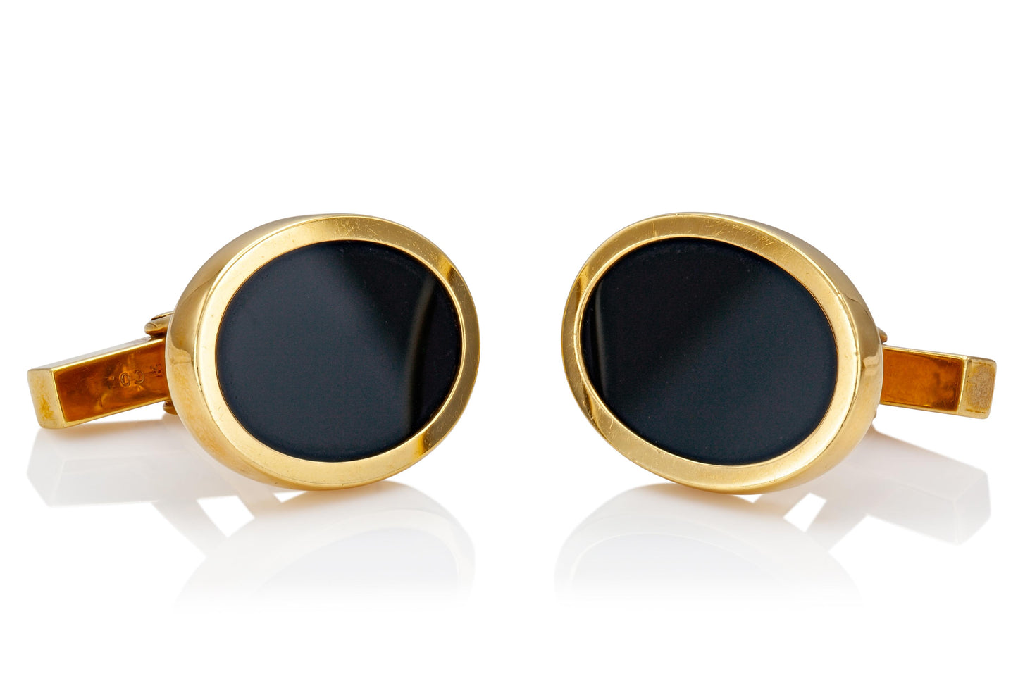 Vintage 1980s Tiffany & Co. Black Onyx Oval Cufflinks