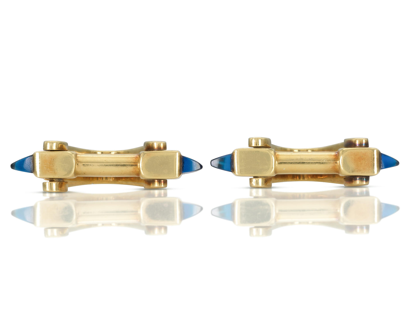 Vintage 1940s Retro Gold Cufflinks with Sapphires