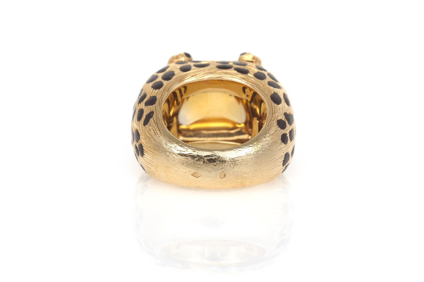 Vintage 1980s Dior Citrine Leopard Print Ring