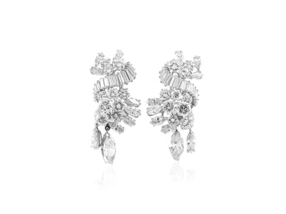 Vintage 1950s 17.73 Carat Diamond Earrings