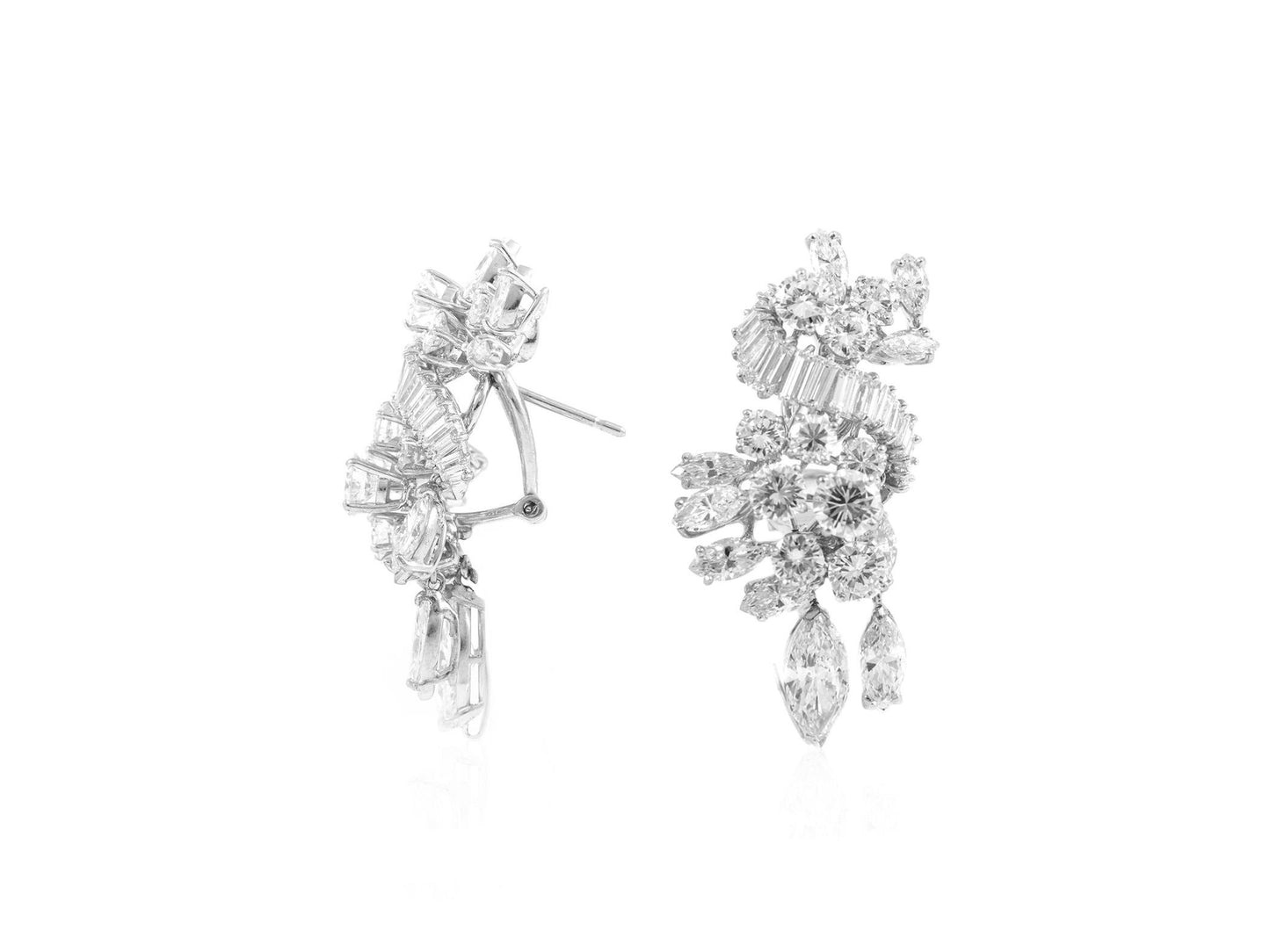 Vintage 1950s 17.73 Carat Diamond Earrings