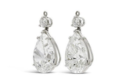 Harry Winston Diamond Cluster and Pear-Shaped Dangle Earrings