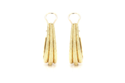 Henry Dunay Hammered Gold Shrimp Hoop Earrings