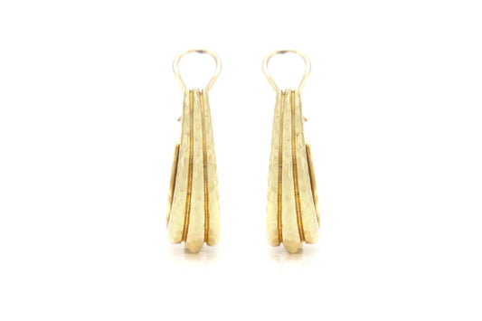 Henry Dunay Hammered Gold Shrimp Hoop Earrings