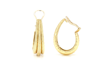 Henry Dunay Hammered Gold Shrimp Hoop Earrings