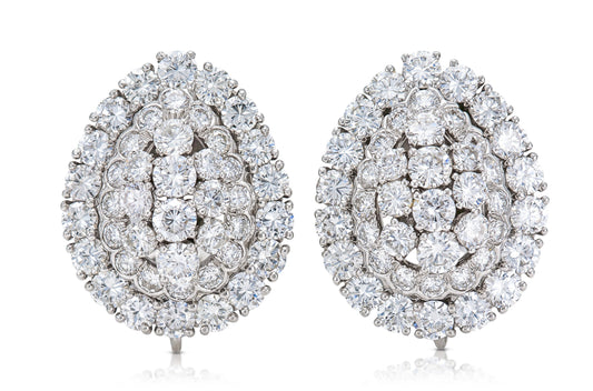 Vintage 1960s David Webb 8.00 Carat Diamond Earrings