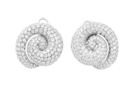 Roberta Porrati 12.70 Carat Diamonds Spiral Earrings