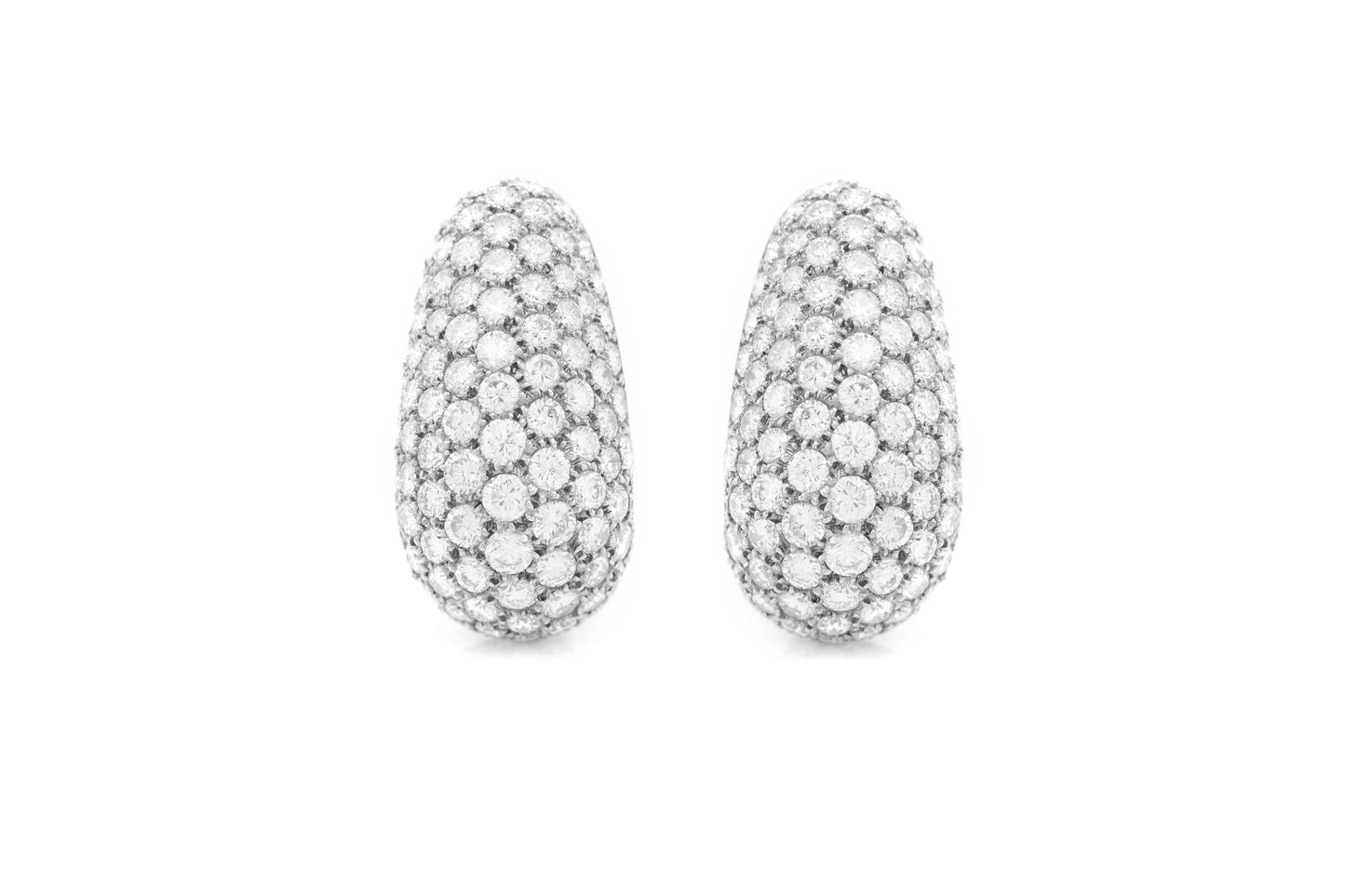 Vintage 1970s Van Cleef & Arpels 20.20 Carat Diamond Bombe Earrings