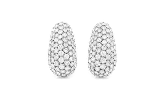 Vintage 1970s Van Cleef & Arpels 20.20 Carat Diamond Bombe Earrings