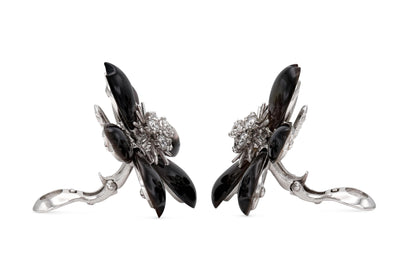 Van Cleef & Arpels Black Mother of Pearl Rose de Noel Earrings