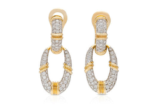 3.00 Carat Diamond Detachable Door Knocker Earrings