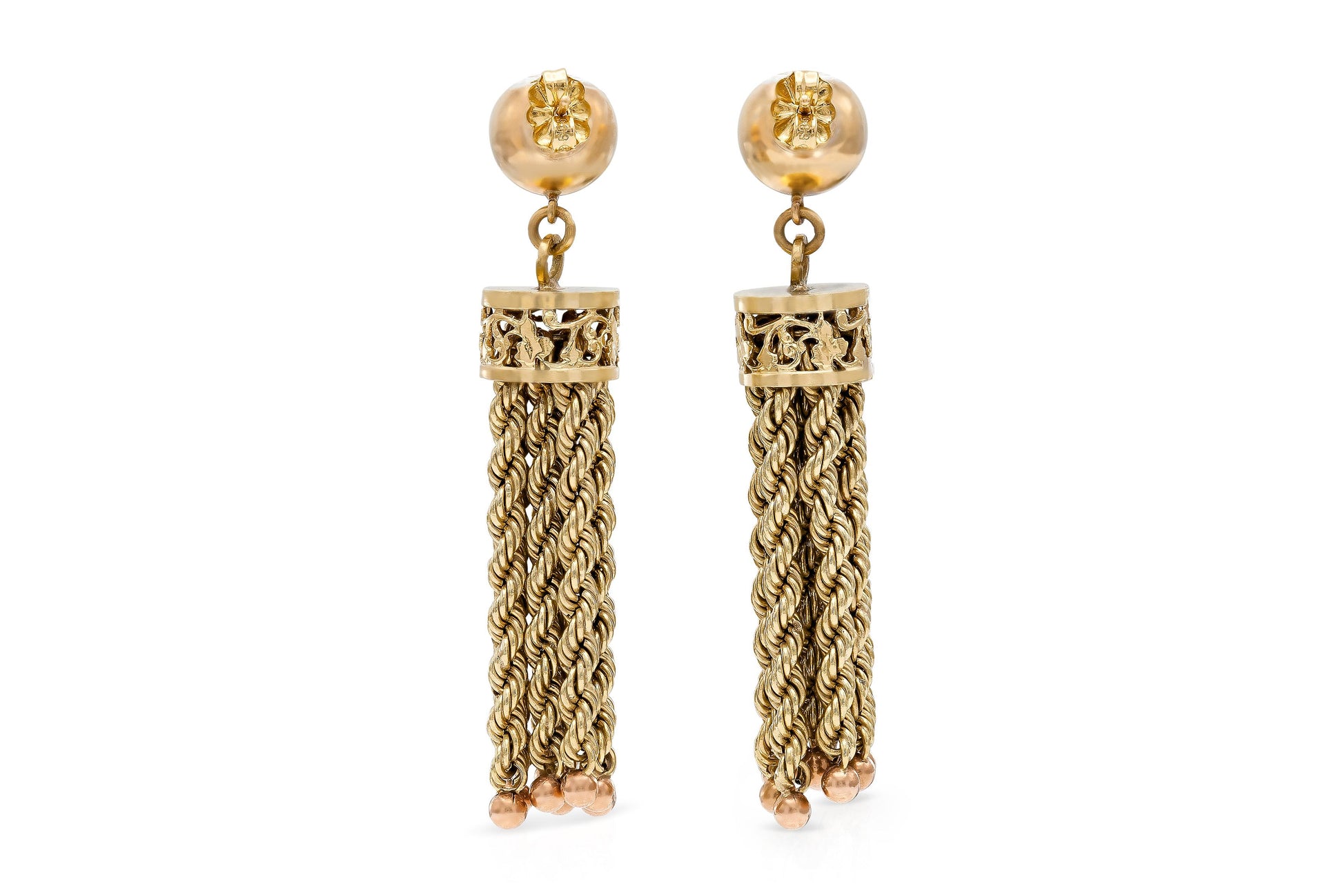 Vintage 1950s Gold Rope Tassel Earrings