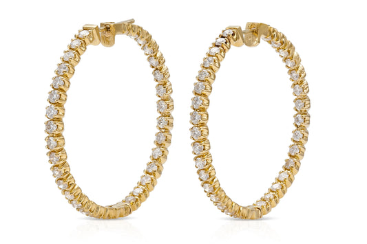 5.50 Carat Diamond Hoop Earrings